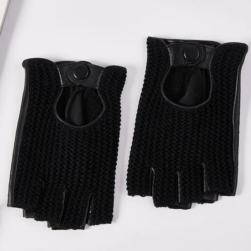 Men's Half-Finger Genuine Leather Moto