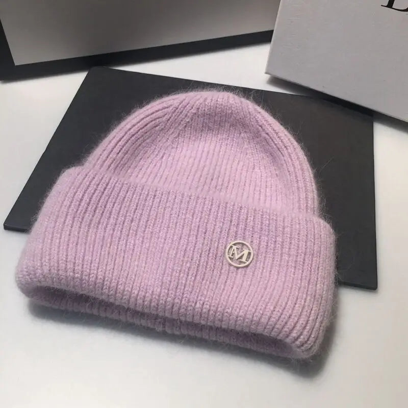 Knitted Hat for Women Fleece-Lined