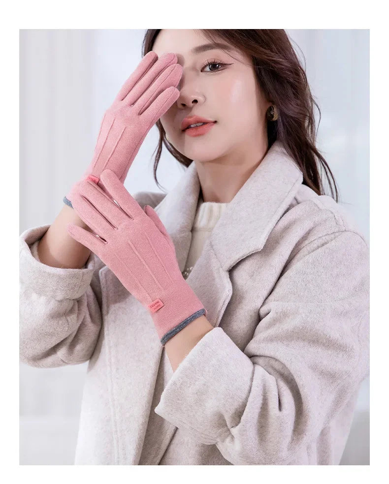 Women Gloves Autumn Winter Fleece Fashion