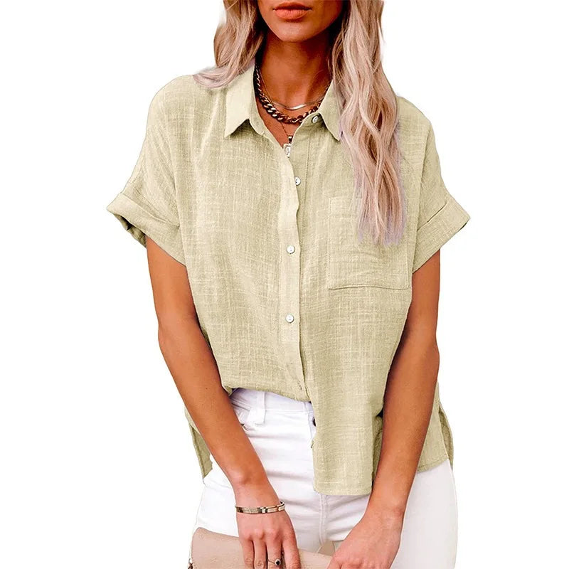 Summer Women Shirts Tops Cotton