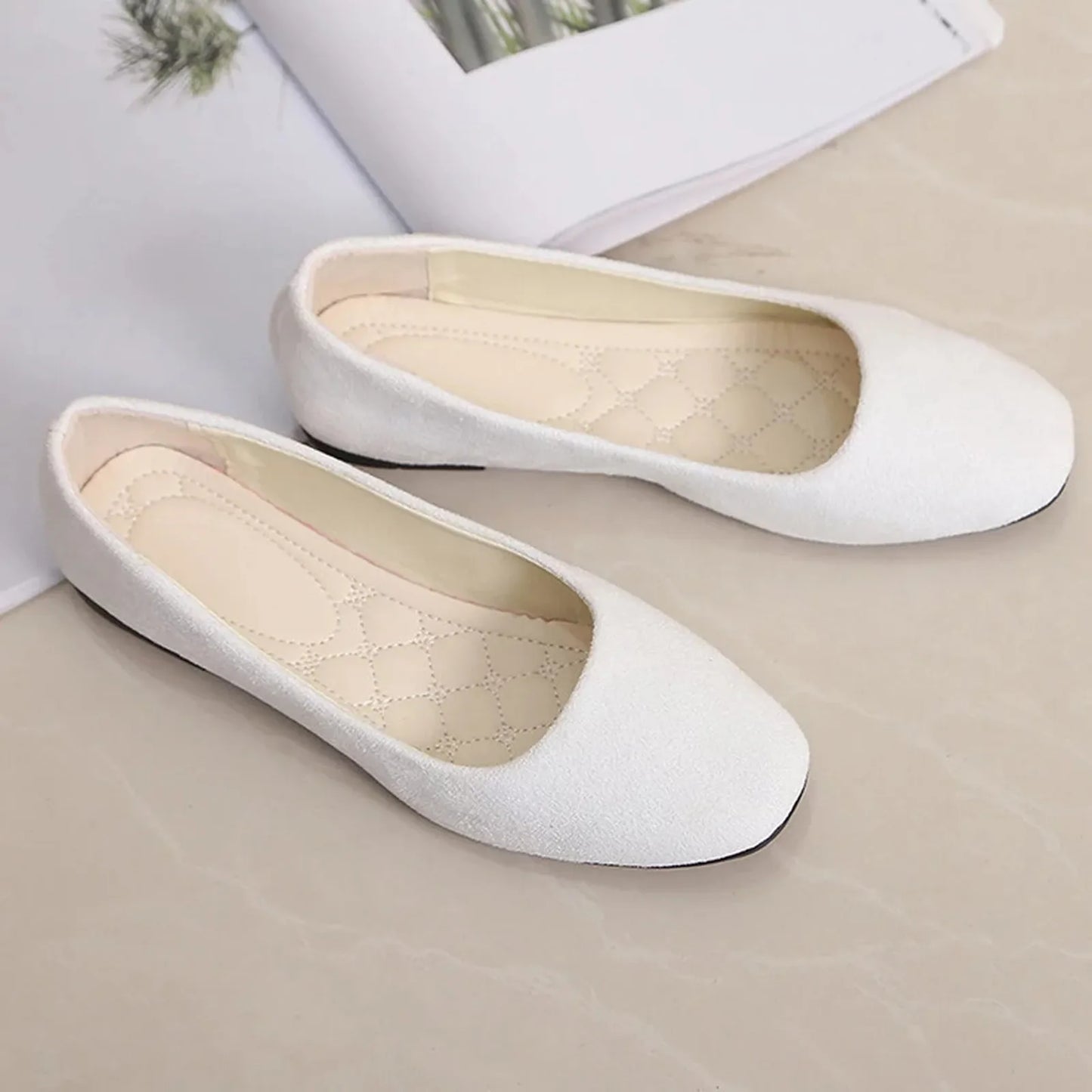 Women Suede Loafers Flat Heel