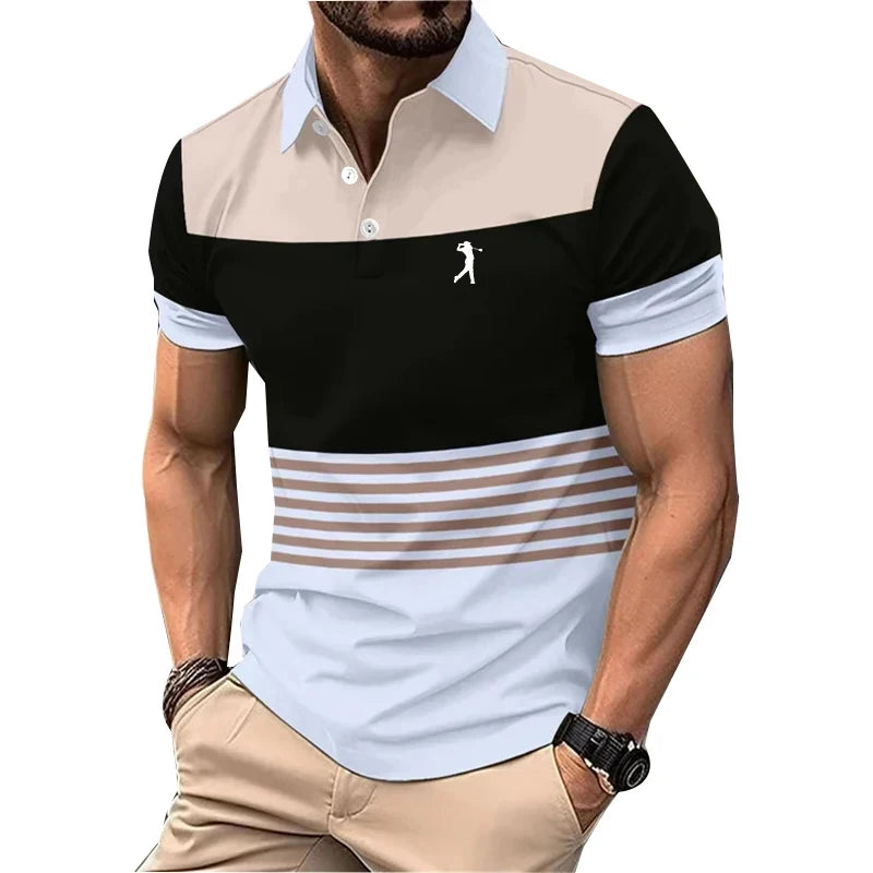 Summer Lapel Polo Shirt Men