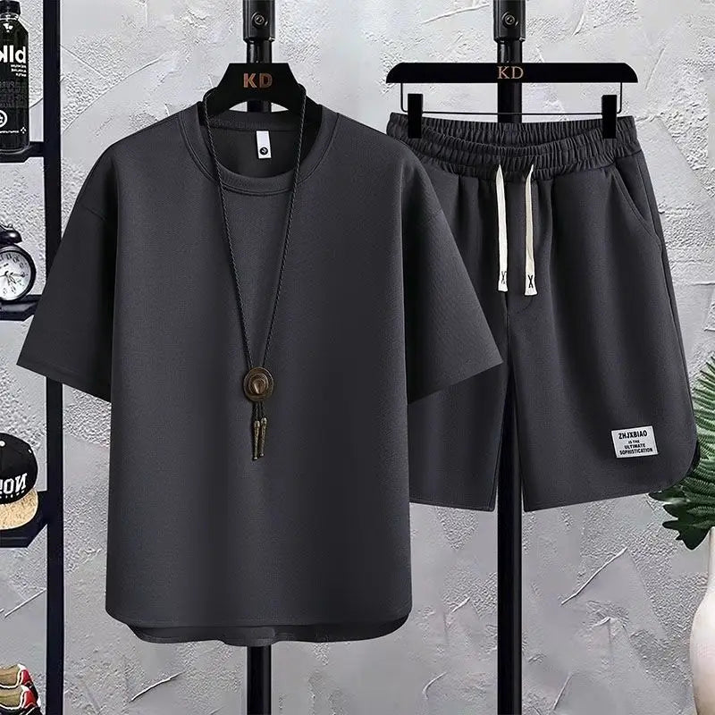 New Summer Suit Korean Casual T-shirt + Shorts