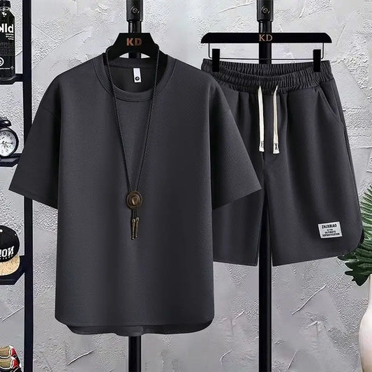 New Summer Suit Korean Casual T-shirt + Shorts