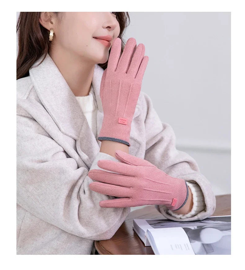 Women Gloves Autumn Winter Fleece Fashion