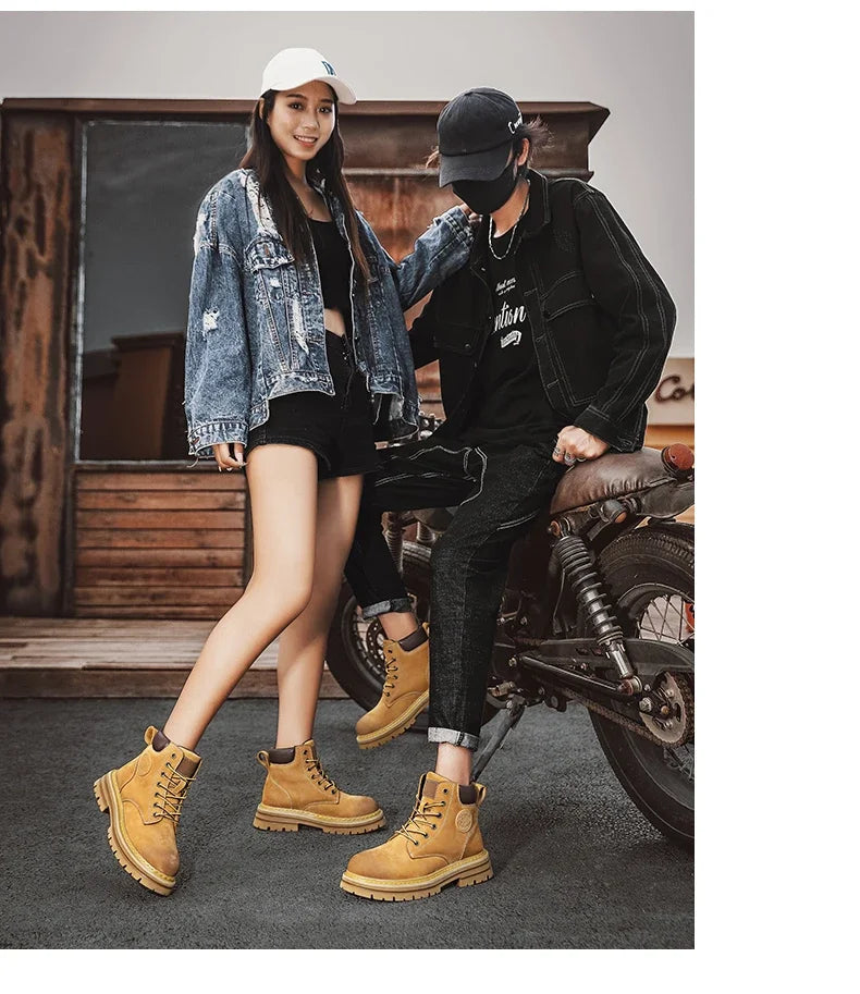 Boots High Top Boots Women Leather Shoes