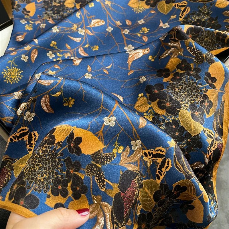 Women Pure Silk Scarf Square Neck