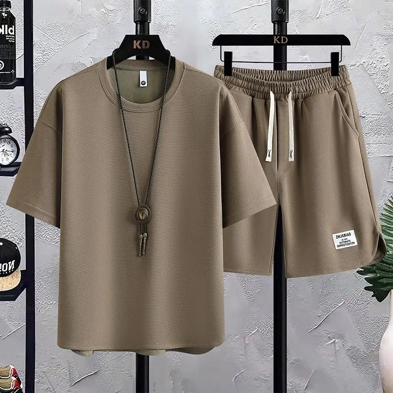 New Summer Suit Korean Casual T-shirt + Shorts