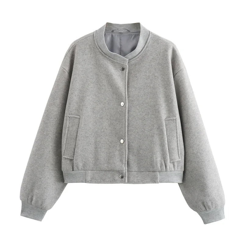 Women Jacket Cropped Bomber