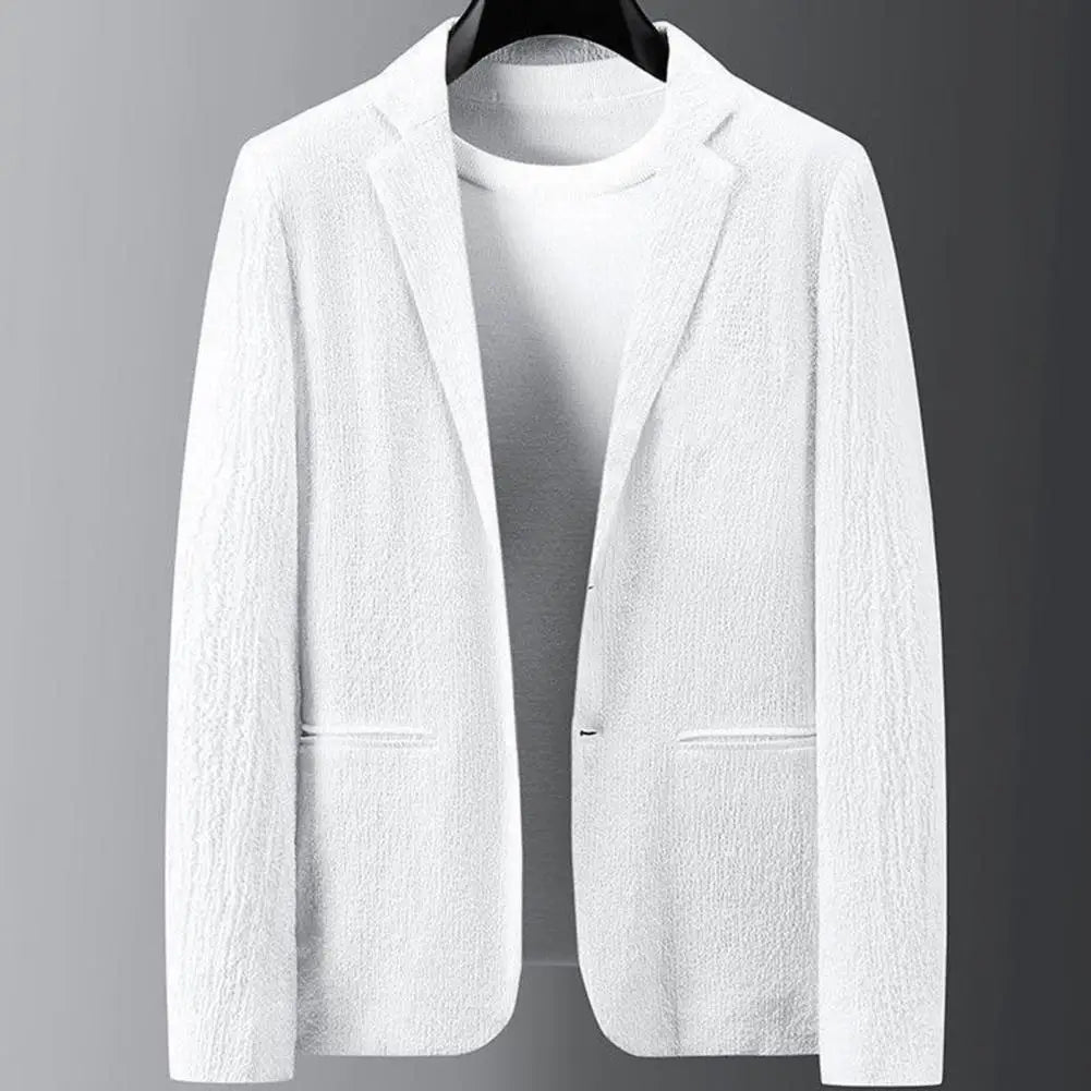 Men Two Piece Suit Striped Pleated