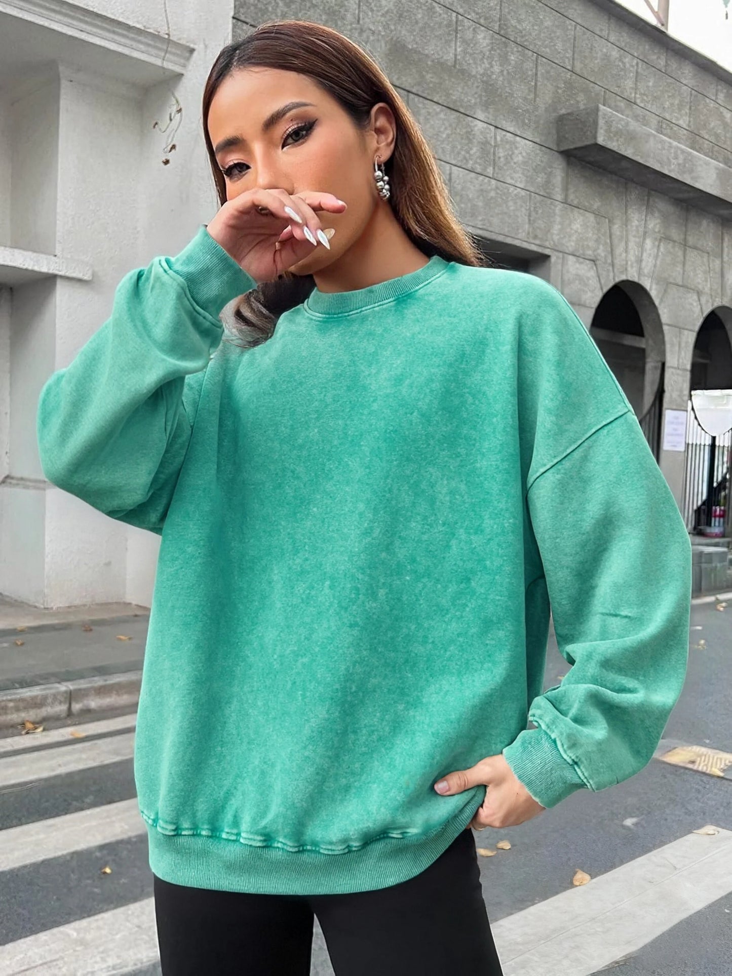 Women Washed Cotton Sweatshirt