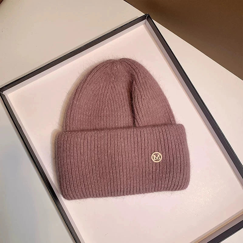 Knitted Hat for Women Fleece-Lined