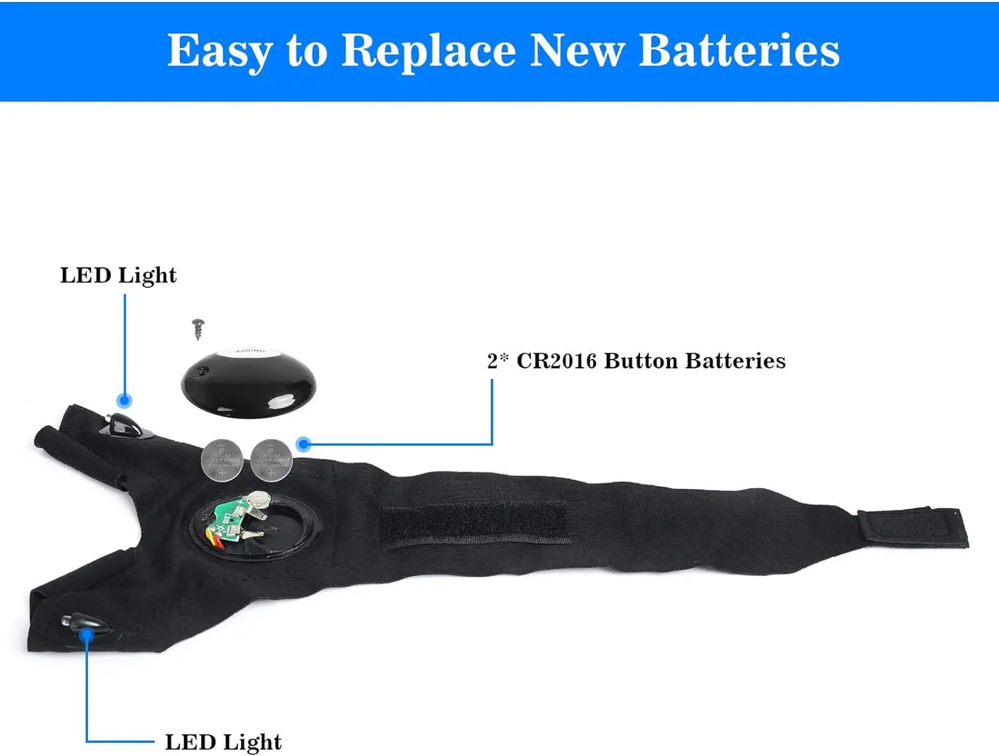 LED Half Finger Glove for Men Outdoor Waterproof
