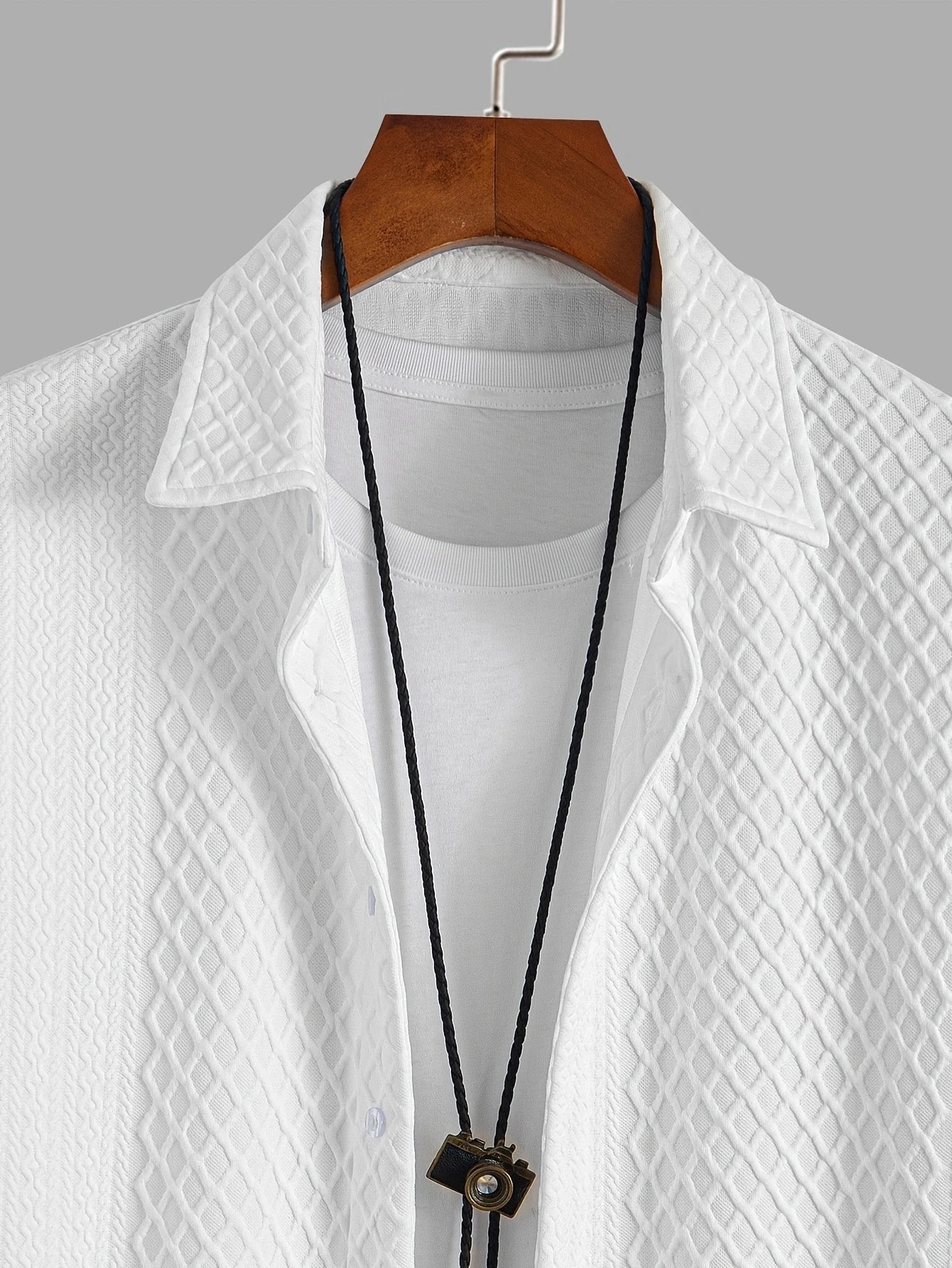 Men's 2pcs Set Of Solid Textured