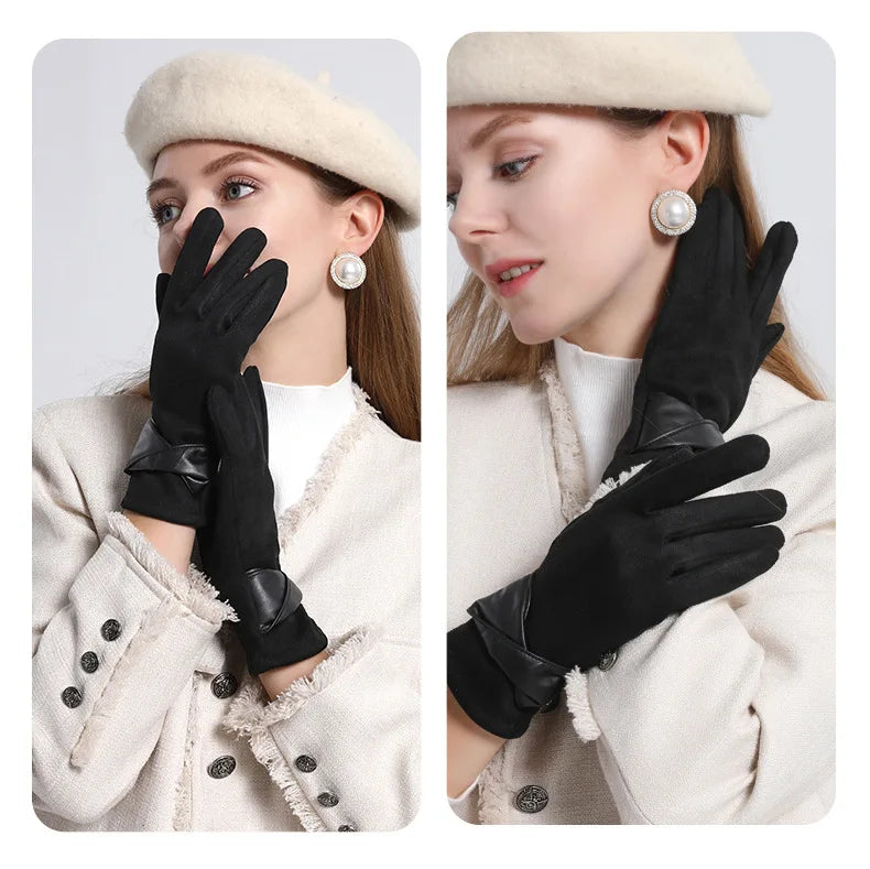 Winter Gloves For Women Suede