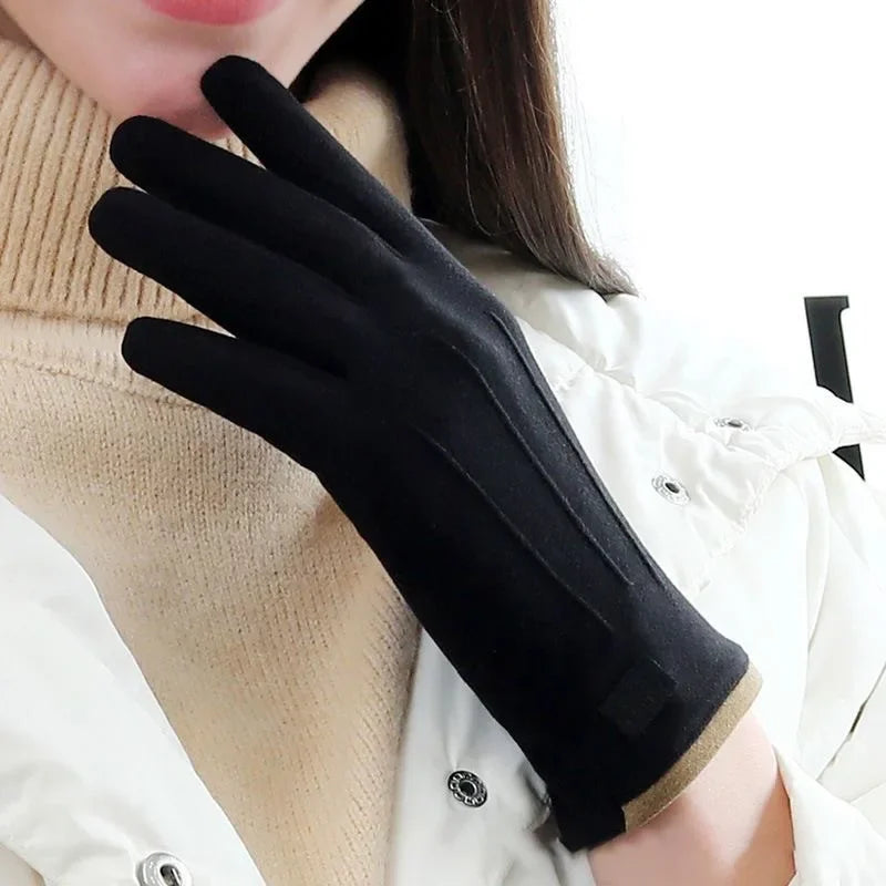 Women Gloves Autumn Winter Fleece Fashion