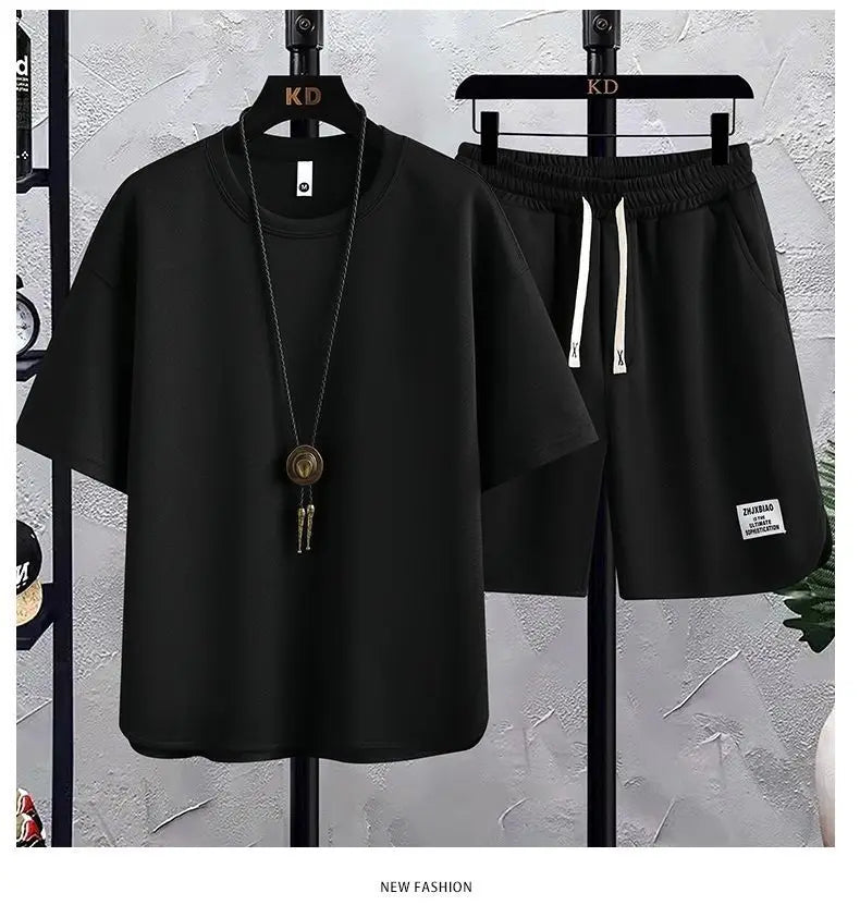 New Summer Suit Korean Casual T-shirt + Shorts