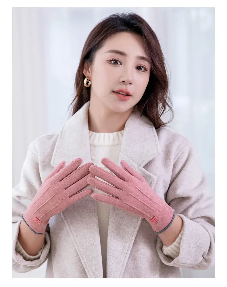 Women Gloves Autumn Winter Fleece Fashion