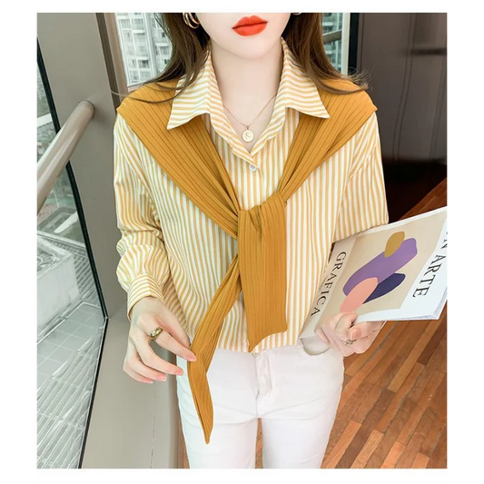 Shawl Striped Shirt for Women