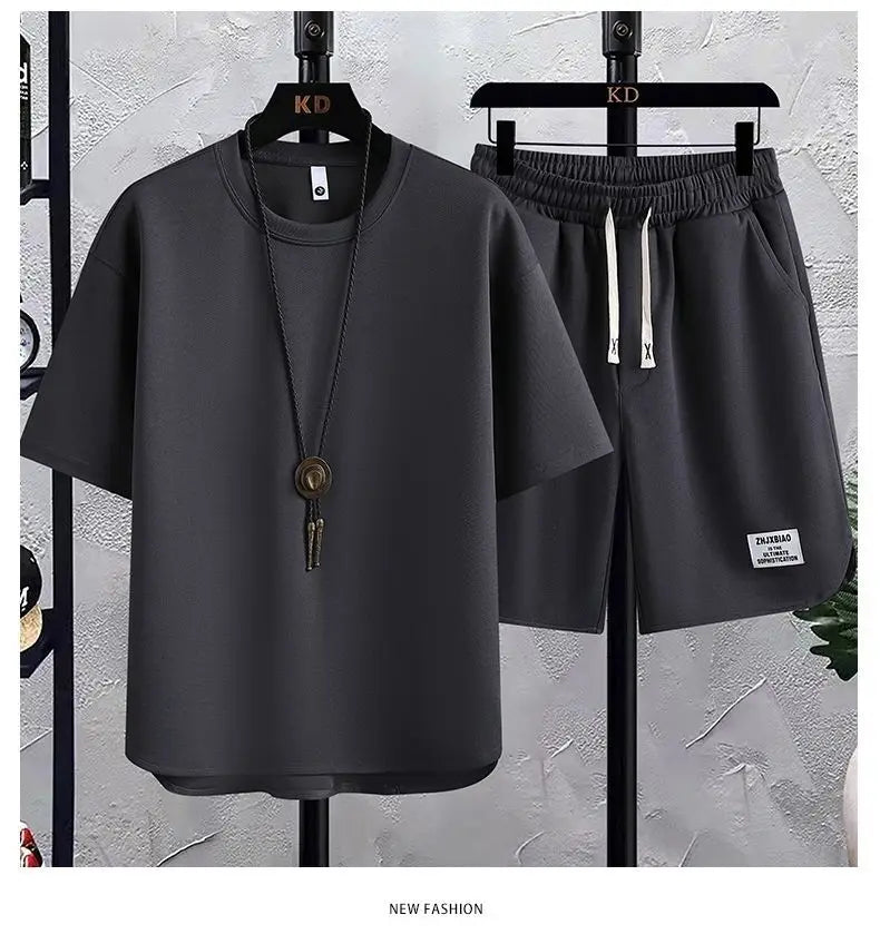 New Summer Suit Korean Casual T-shirt + Shorts