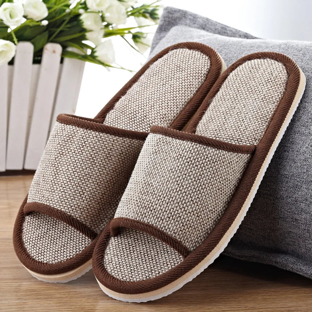 Linen Slippers Household