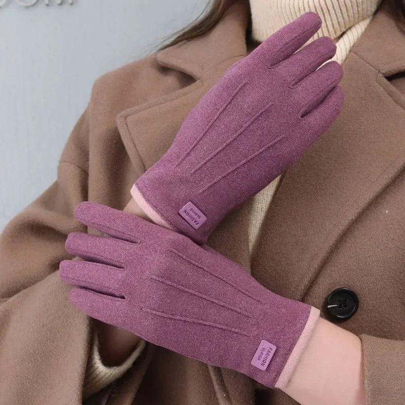 Women Gloves Autumn Winter Fleece Fashion