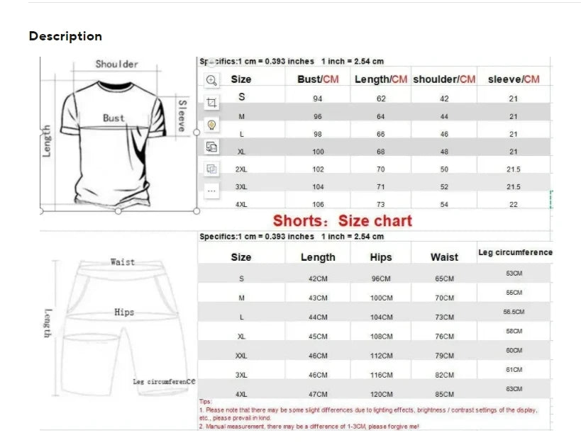 Summer T-shirt Shorts Men's Casual