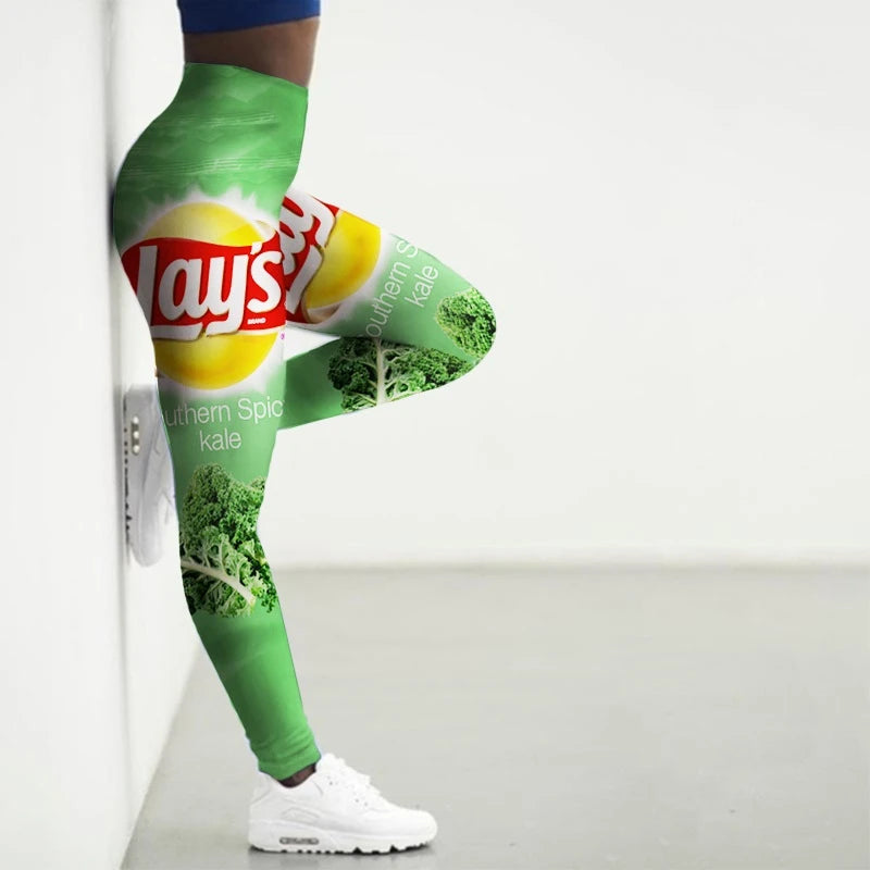 Sport Leggings Women 3D Snacks Printed