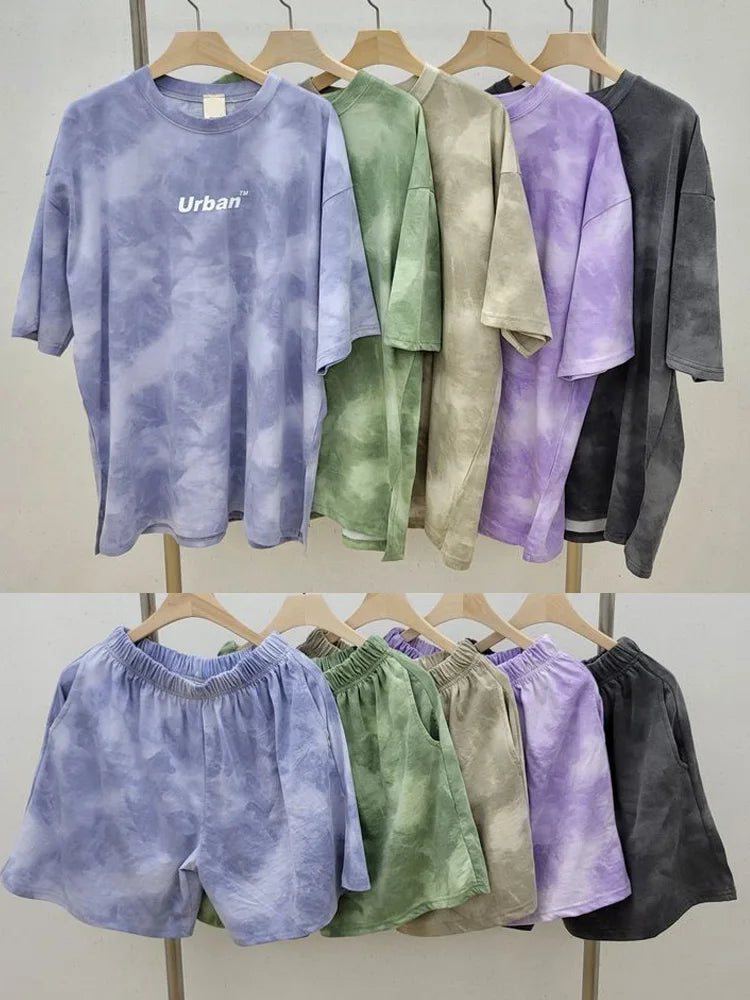 Women T-Shirt Shorts Suit Set Casual