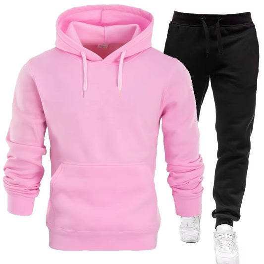 Men /Women Hoodies Pants 2Pcs/Sets Sweatshirt Sweatpants Male Gyms Fitness Tops Trousers Joggers Sportswear Tracksuits
