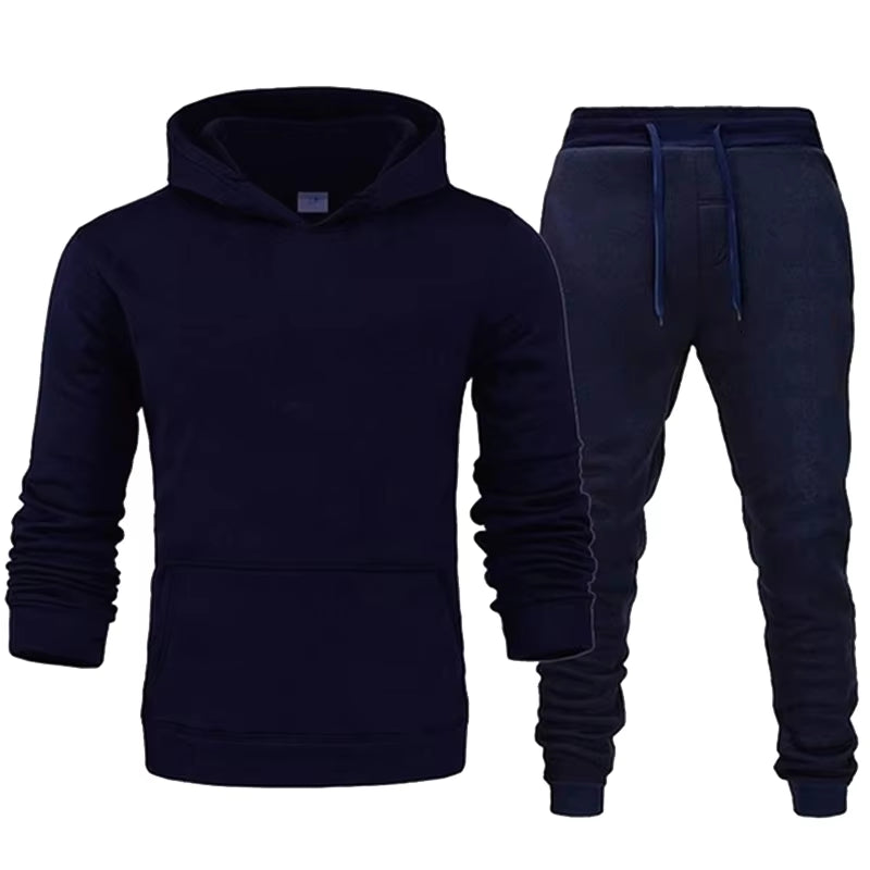 Men /Women Hoodies Pants 2Pcs/Sets Sweatshirt Sweatpants Male Gyms Fitness Tops Trousers Joggers Sportswear Tracksuits